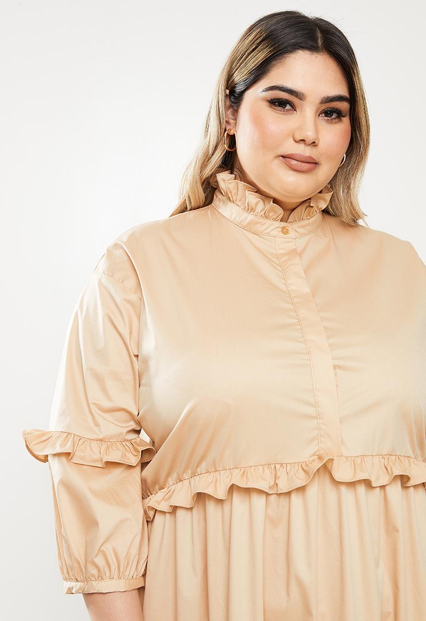 Glamorous - Plus carlin dress - stone