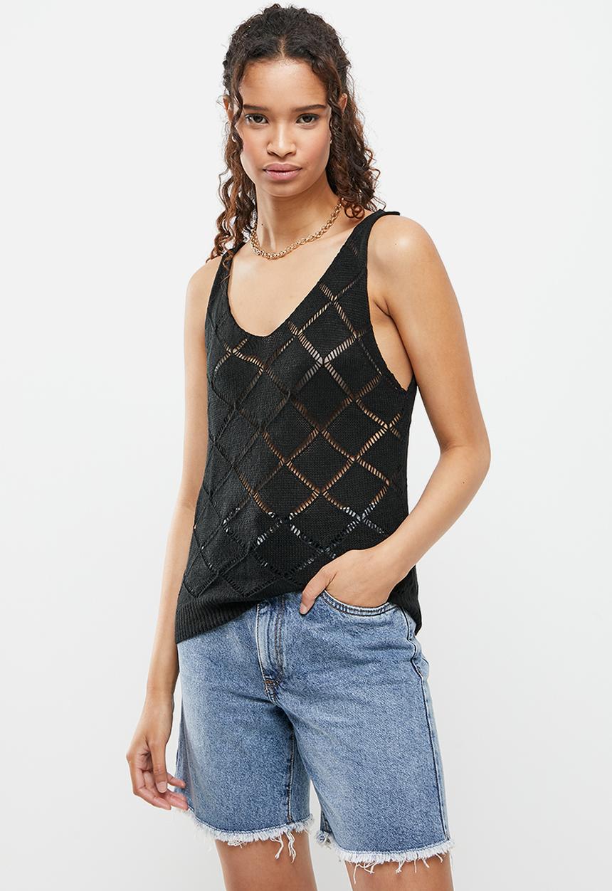dailyfriday - Low v-neck cami - black