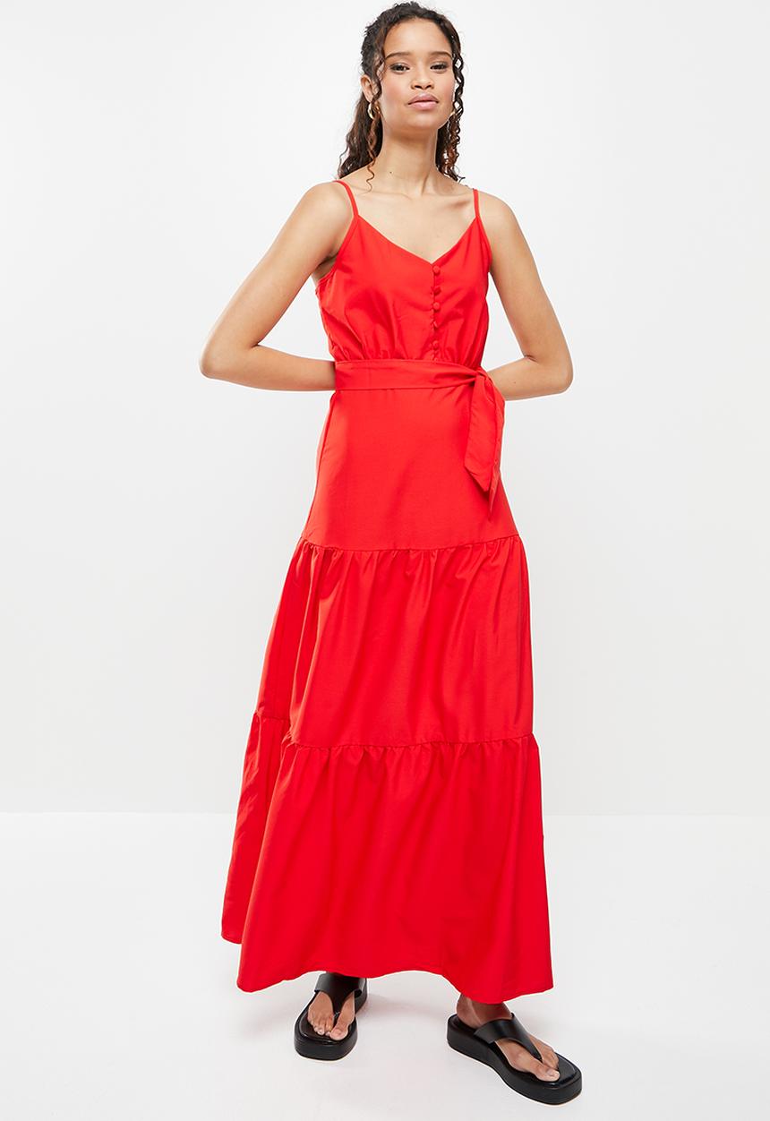 dailyfriday - Tie front maxi dress - red