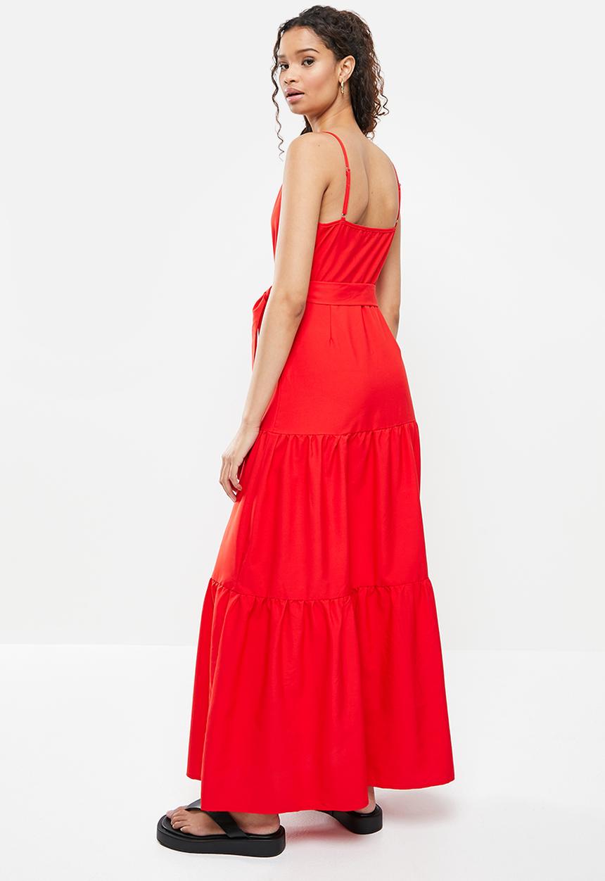 dailyfriday - Tie front maxi dress - red