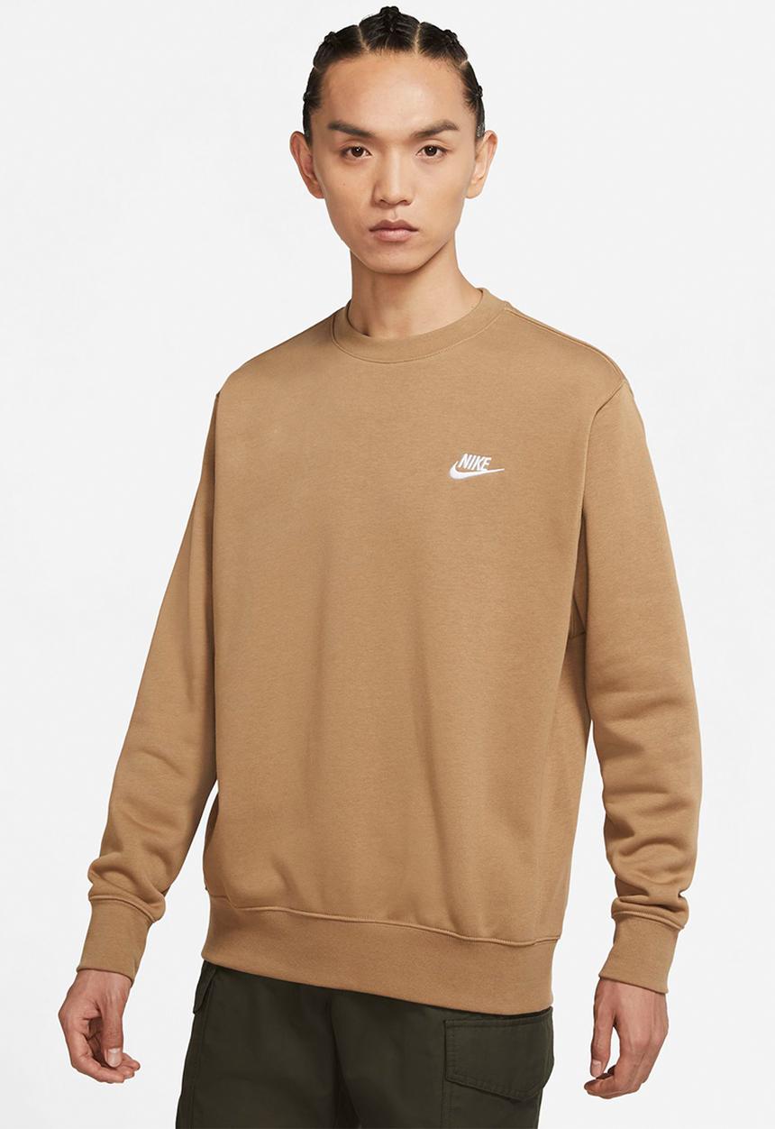 Nike - NSW Club Crew BB Sweatshirt - dk driftwood/white