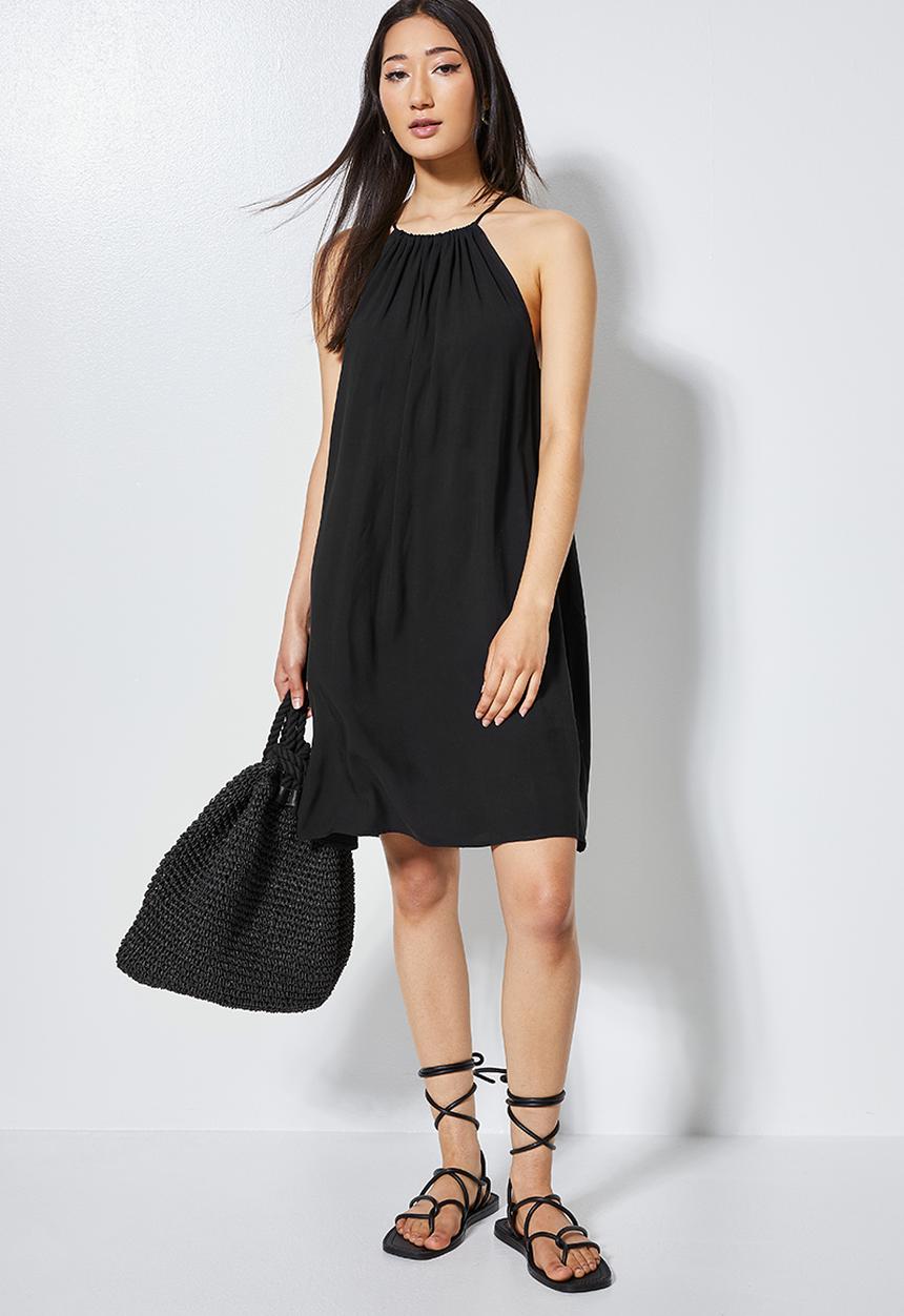 Superbalist - Short halter dress - black