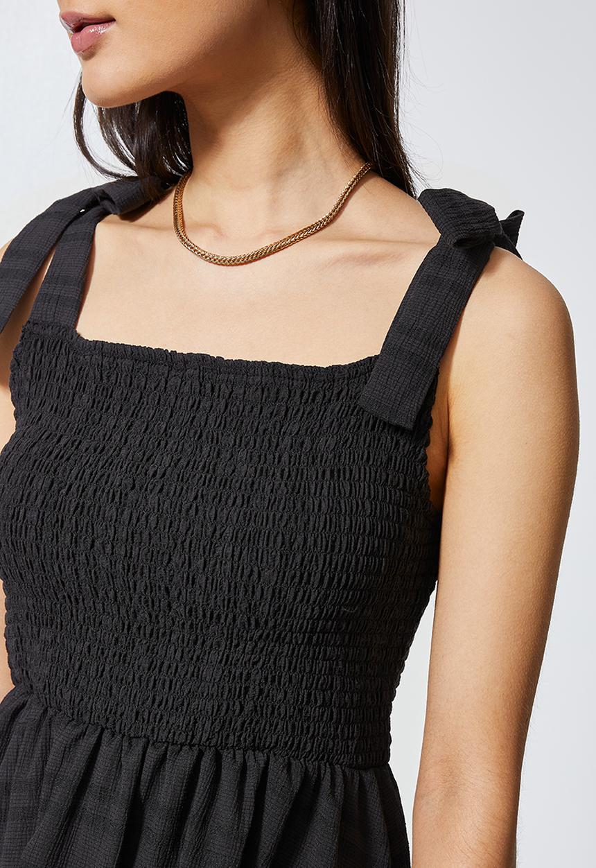 Superbalist - Shirred fit & flare midi - black