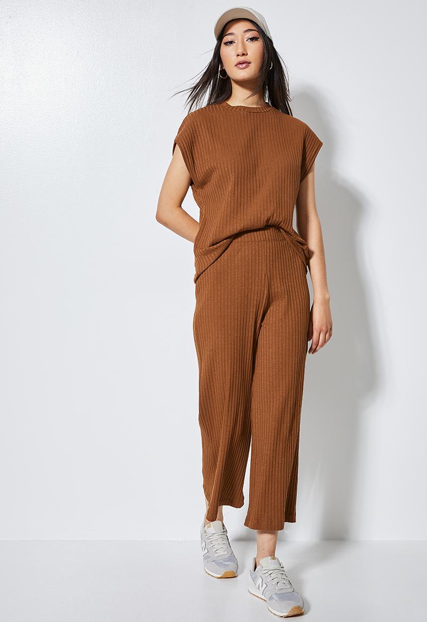 Superbalist - Rib tee - tobacco