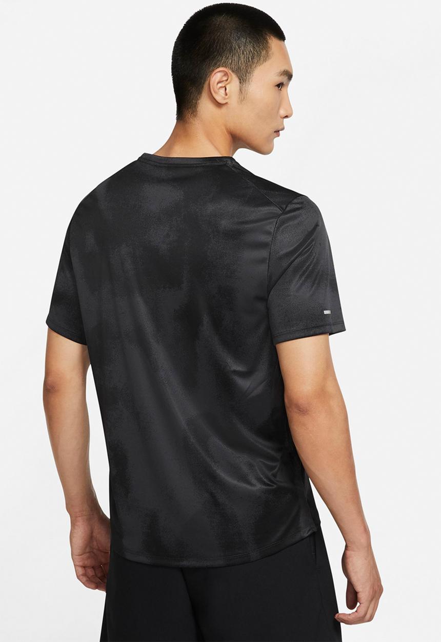 Nike - Nike Dri-Fit Run Miler Printed T-Shirt- off noir/reflective silver