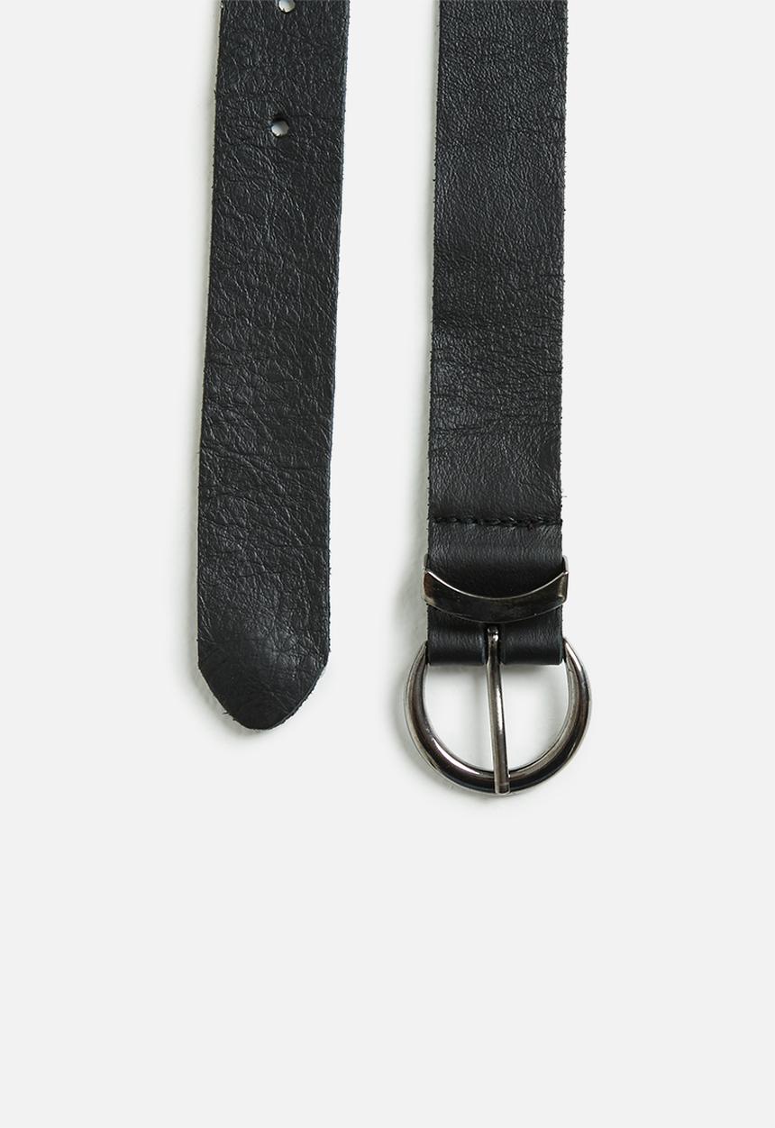 Superbalist - Ali two pack leather belts - black