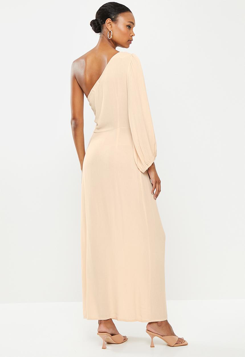 Missguided - Cheesecloth one shoulder maxi dress - stone
