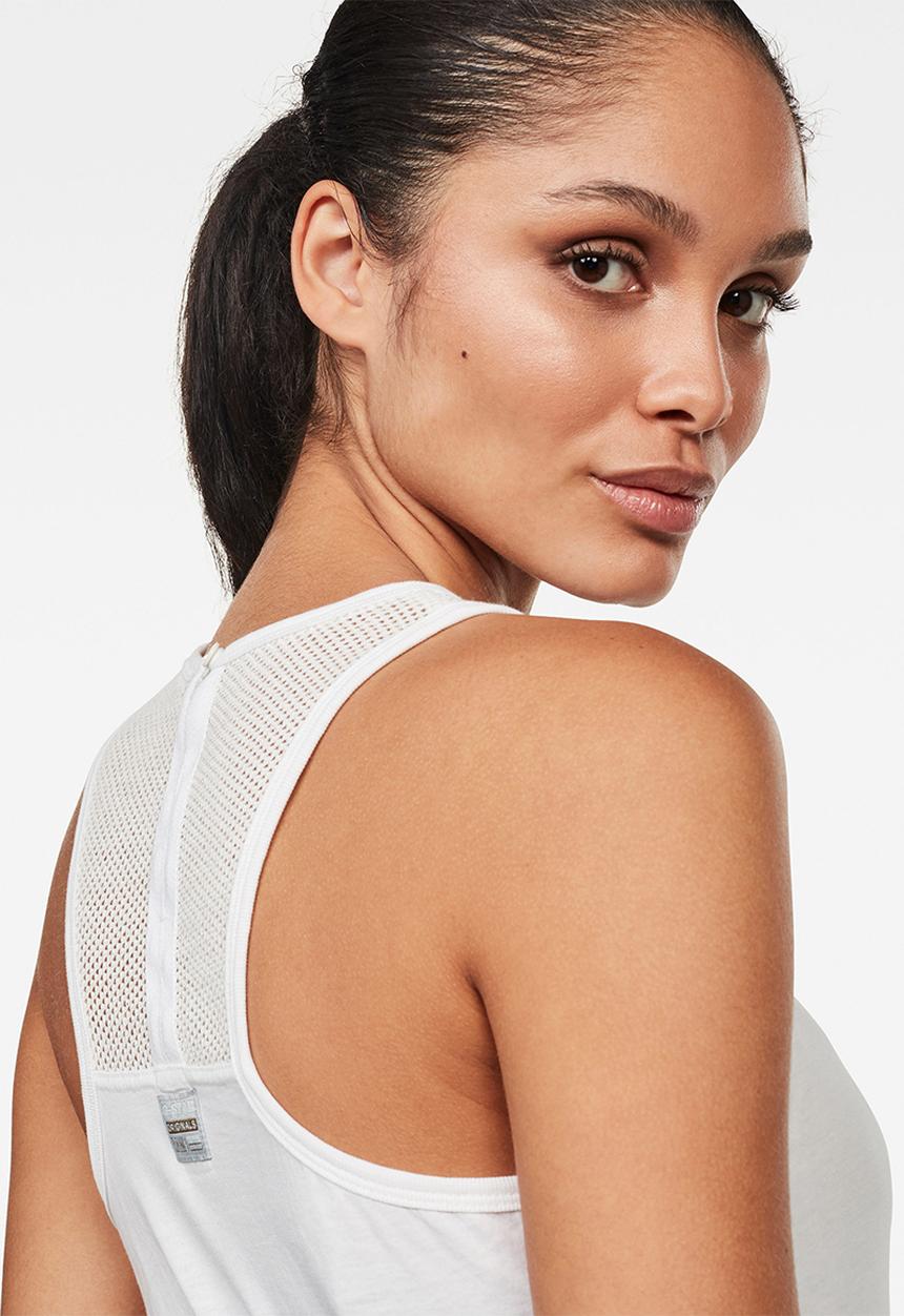G-STAR - Mesh tanktop optic slim r sls - white