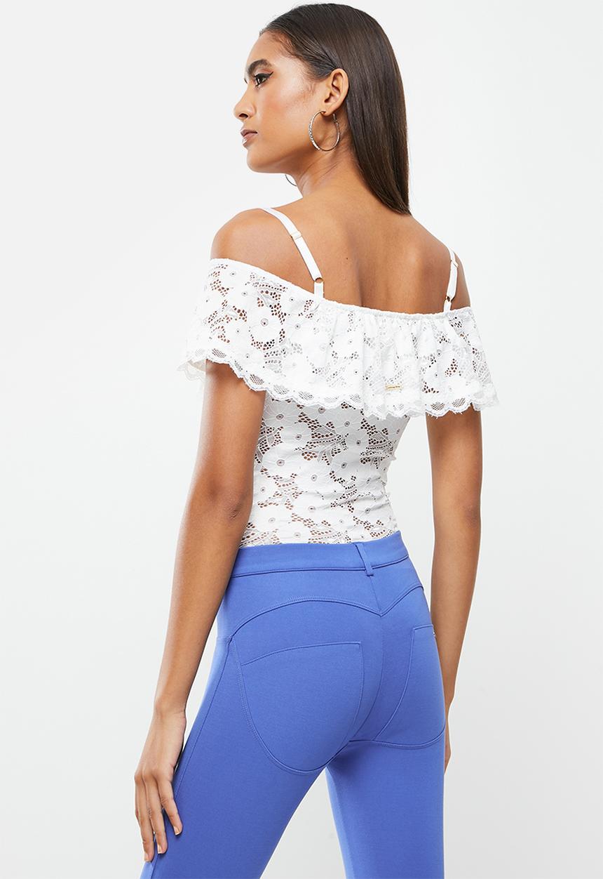 SISSY BOY - Bardot lace bodysuit - off white