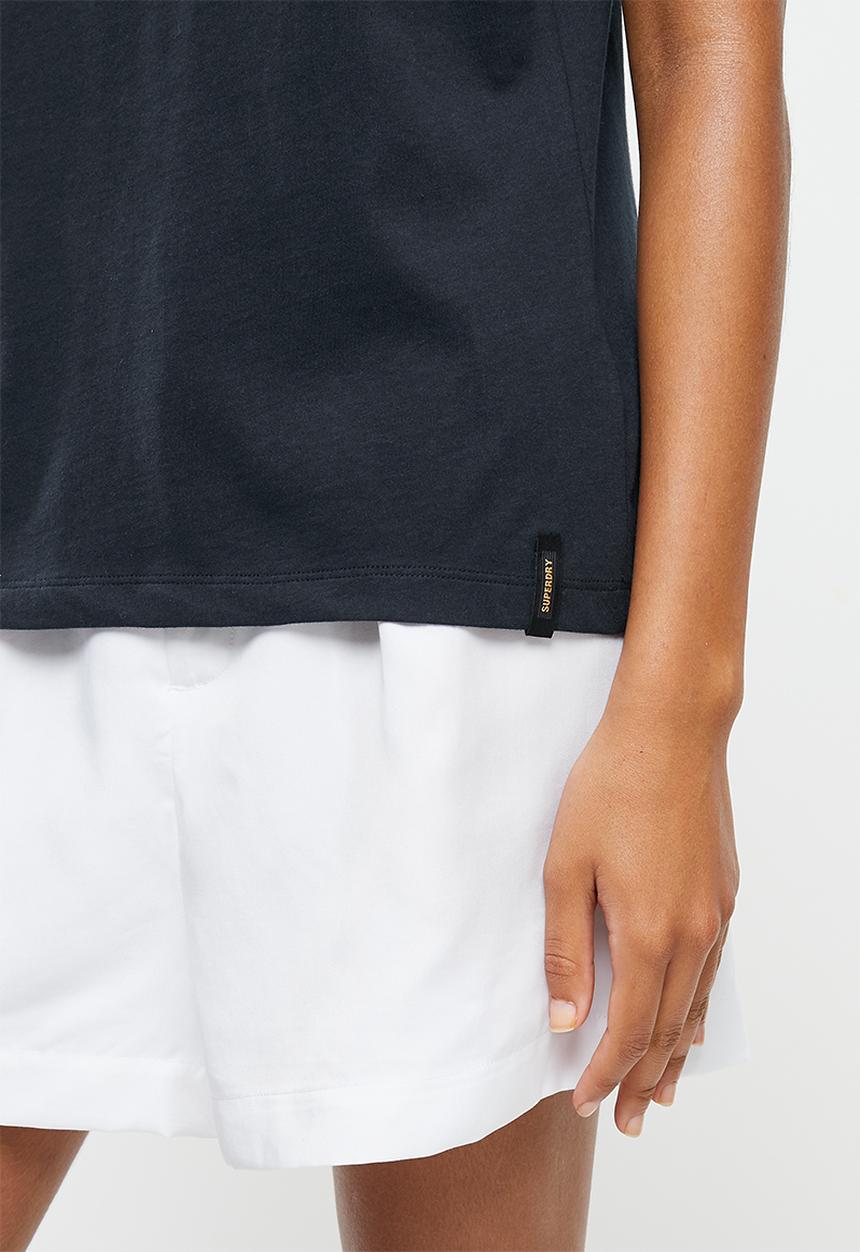 Superdry. - Lightweight essential vee tee - eclipse navy