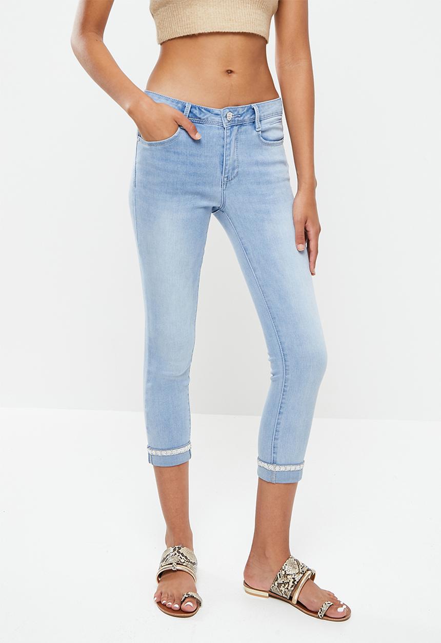 SISSY BOY - Jon jon capri with bling detail - blue 