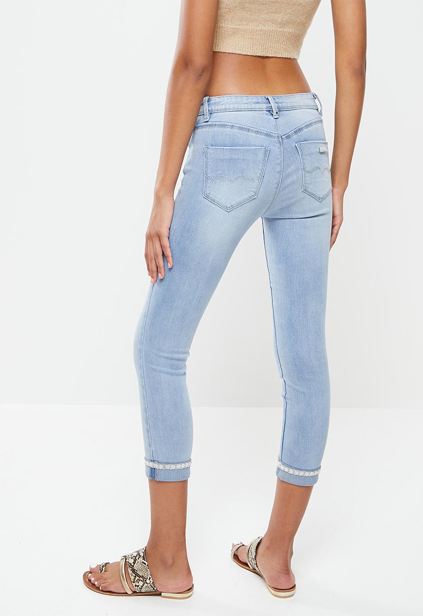 SISSY BOY - Jon jon capri with bling detail - blue 