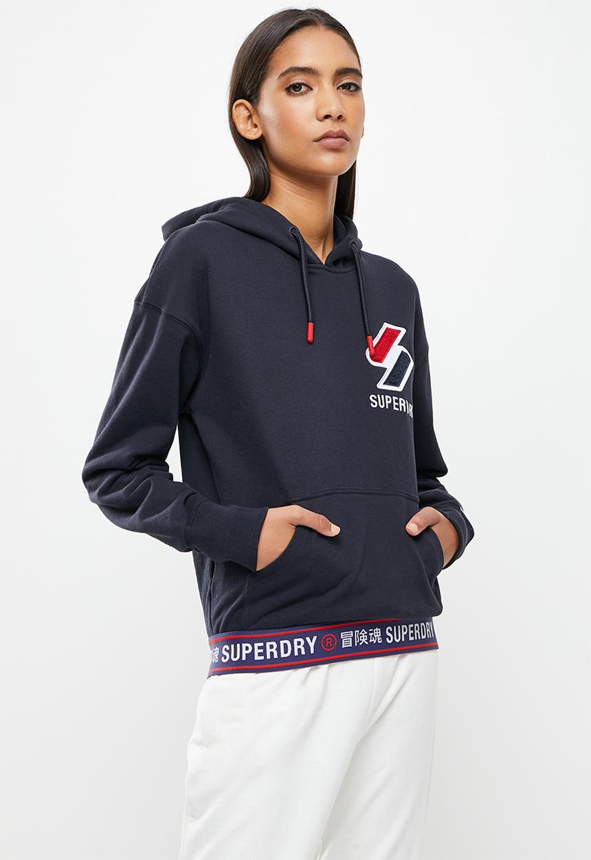 Superdry. - Sportstyle chenille hoodie - deep navy