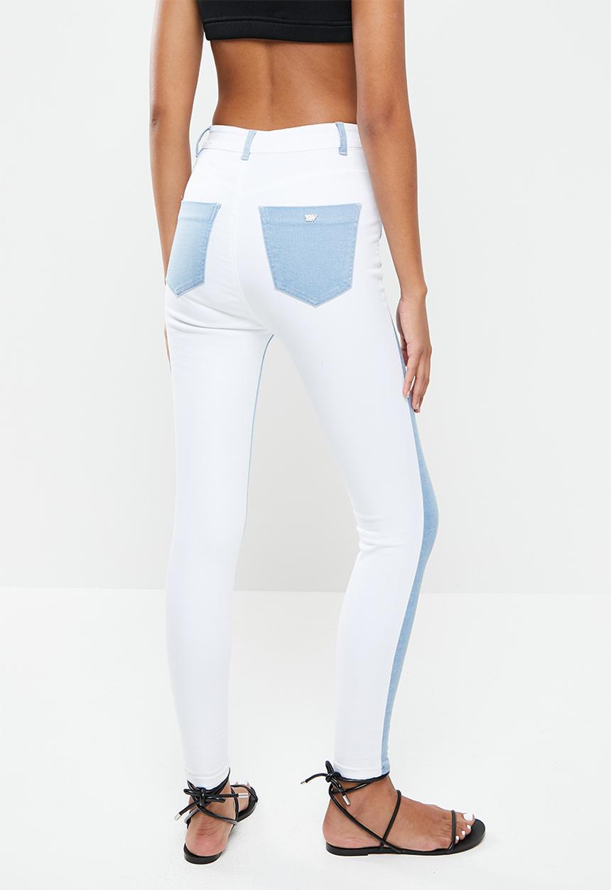 SISSY BOY - Ryder two toned skinny - blue & white