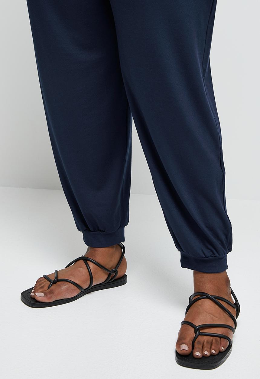 edit Plus - Drop crotch knit harem - navy