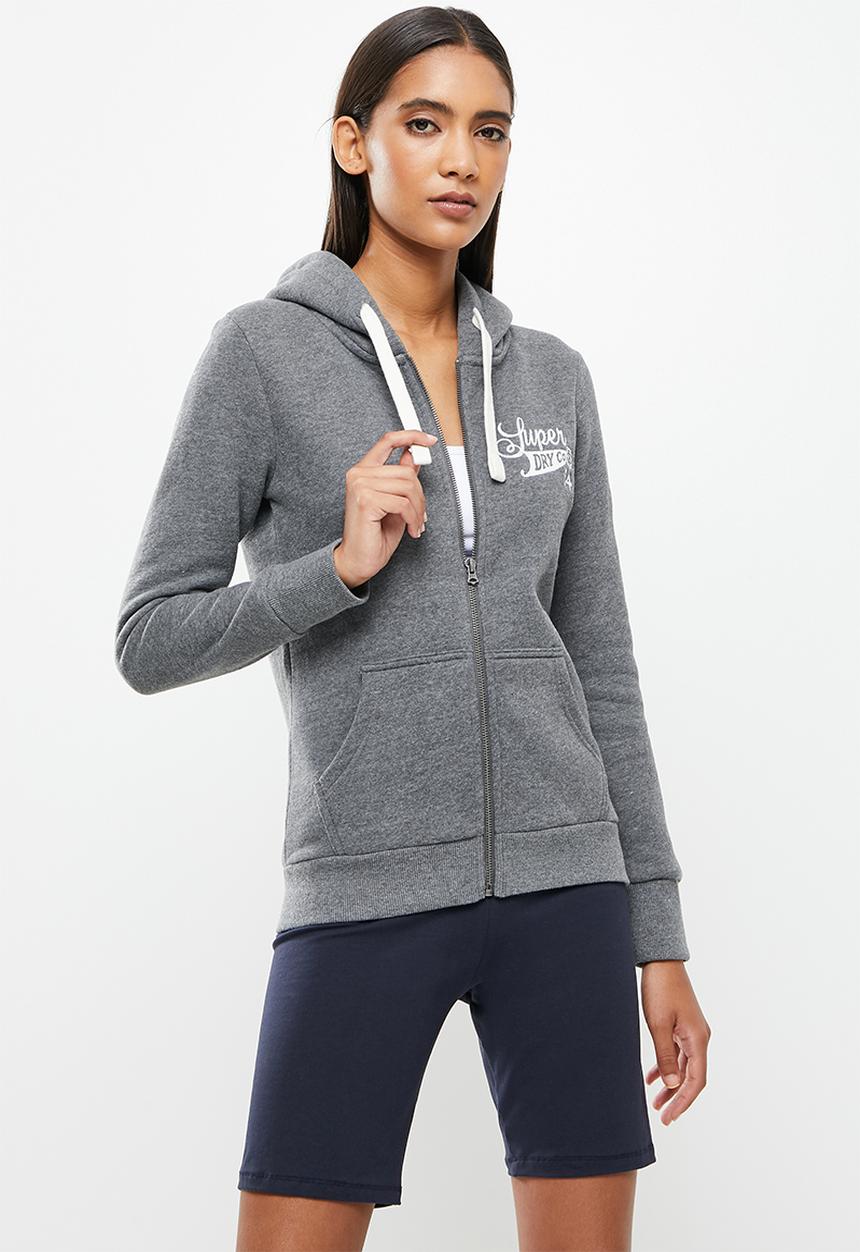 Superdry. - Collegiate zip hoodie - dark marl