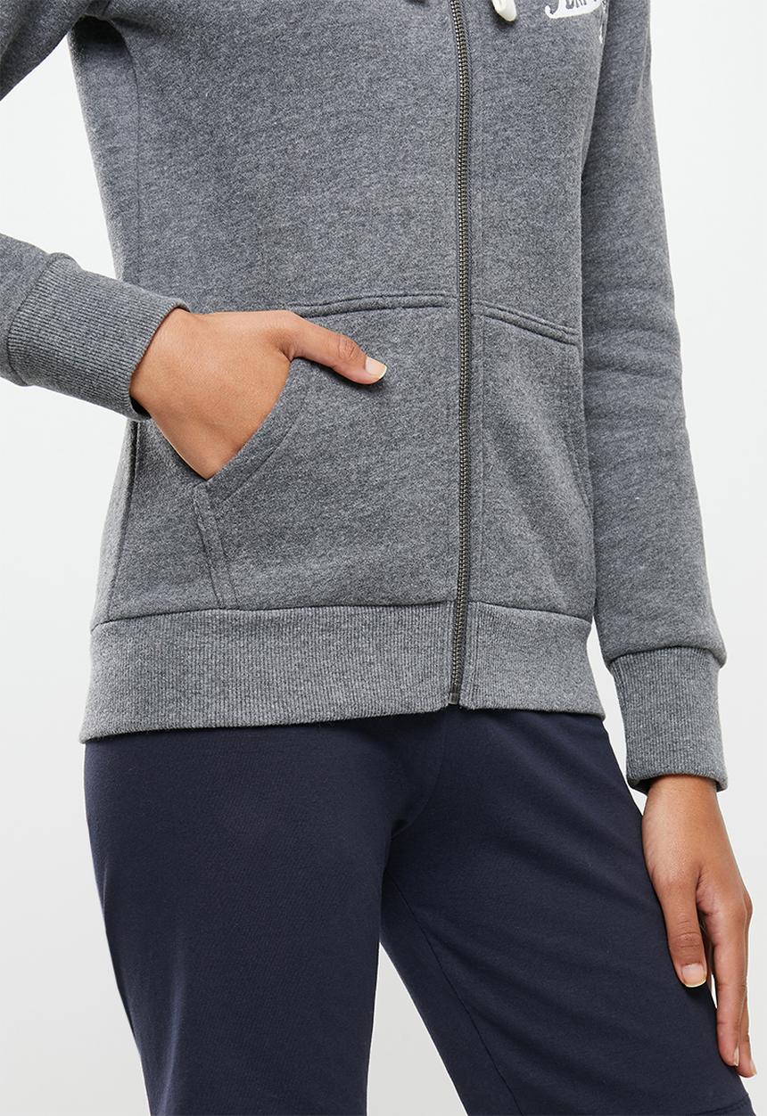 Superdry. - Collegiate zip hoodie - dark marl