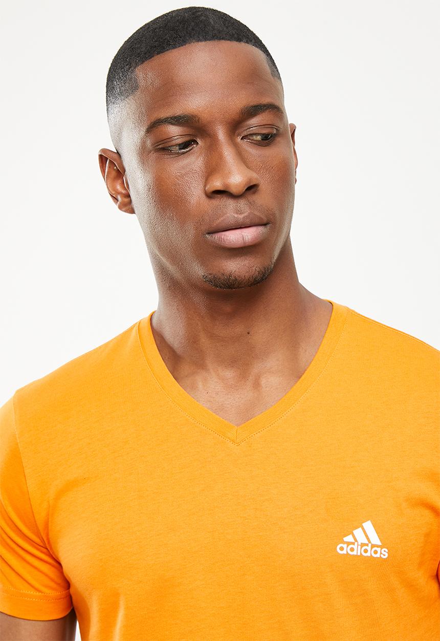 adidas Performance - V-neck tee - focus orange/black