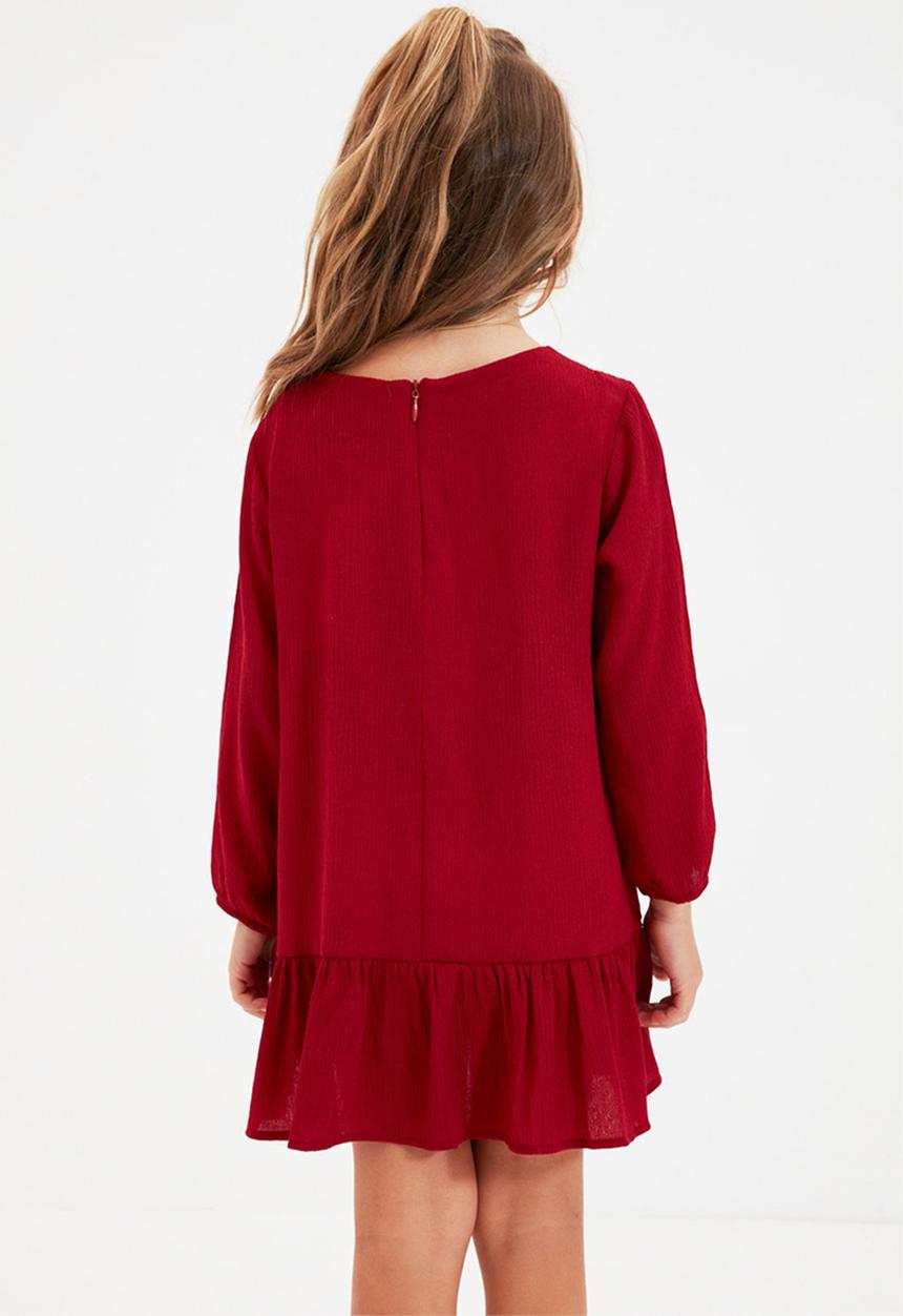 Trendyol - Baby doll printed dress - red