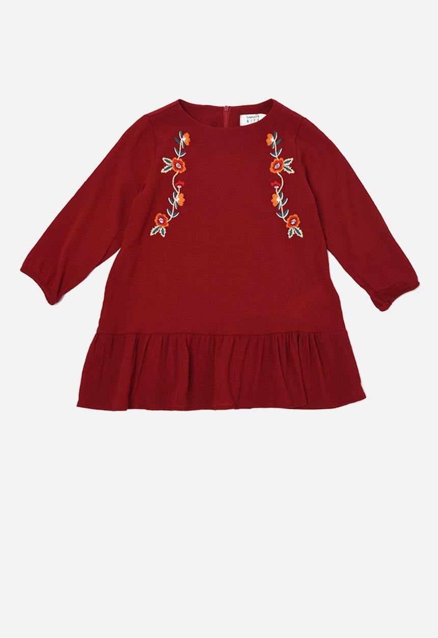 Trendyol - Baby doll printed dress - red