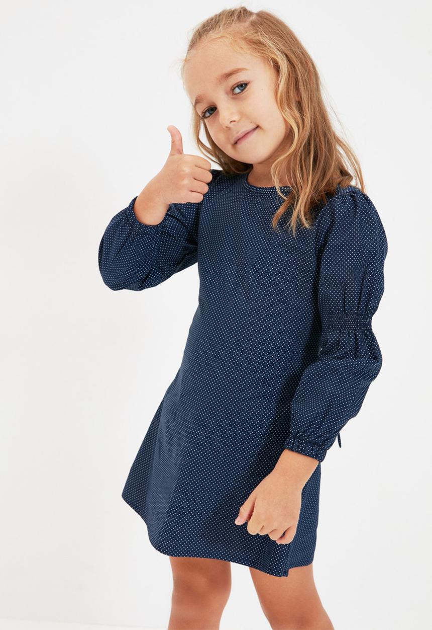 Trendyol - Puff long sleeve dress - blue