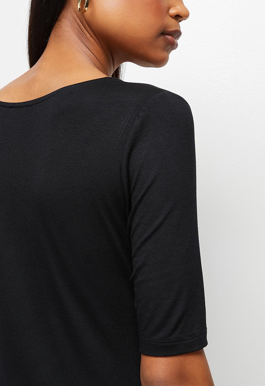 edit - Ballet sleeve scoopneck tee - black
