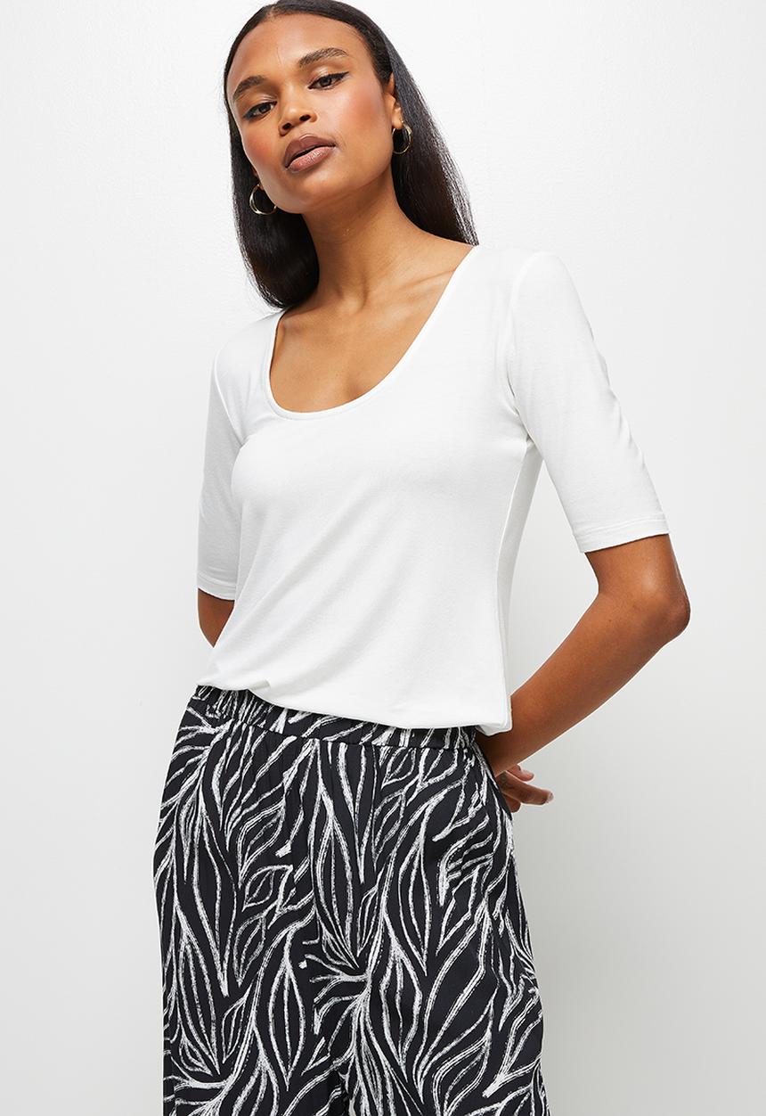 edit - Ballet sleeve scoopneck tee - milk