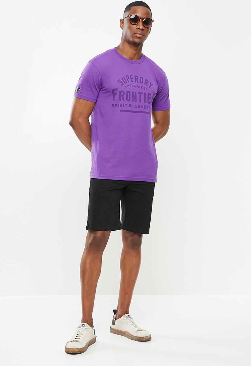 Superdry. - Heritage mountain relax tee - winter purple