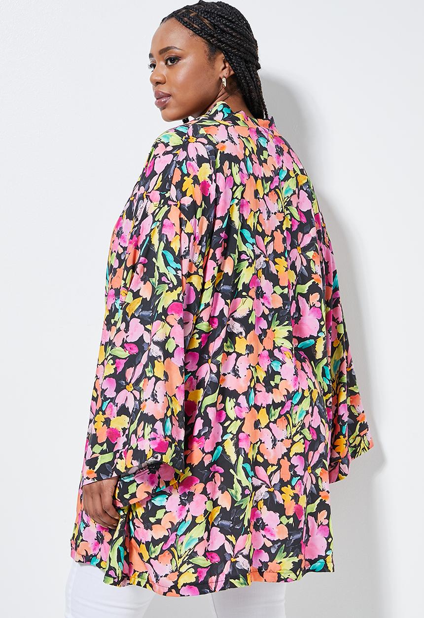Superbalist - Midi length shacket - watercolour floral