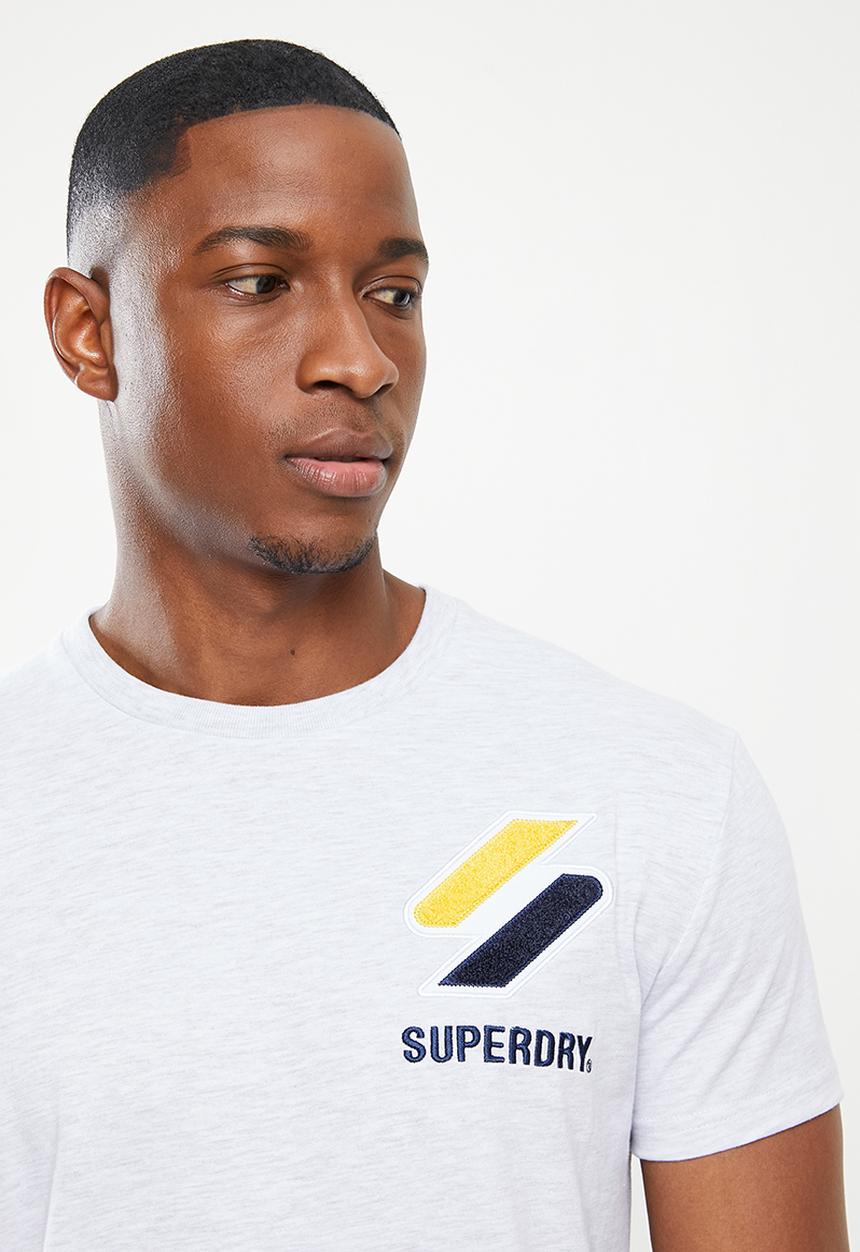 Superdry. - Sportstyle chenille tee - ice marl