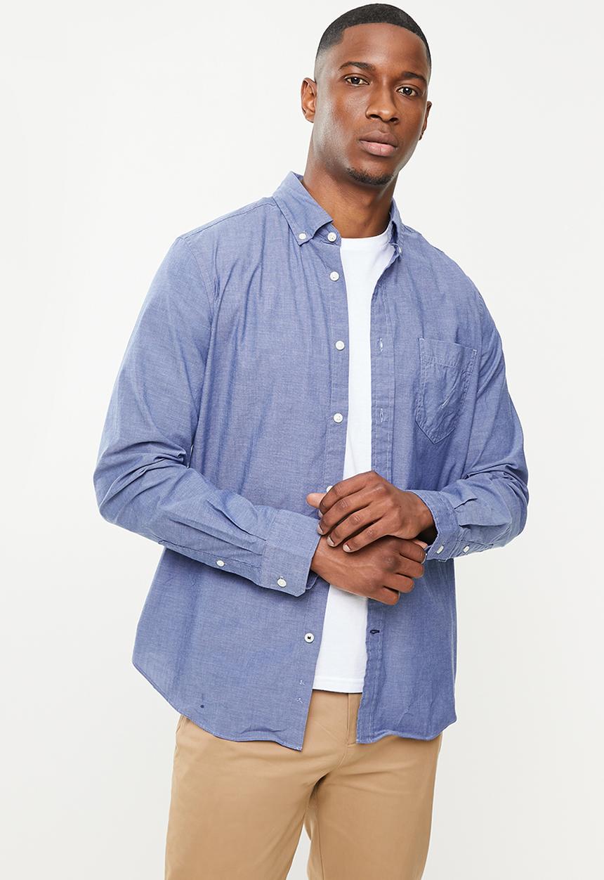 Nautica - W73000 long sleeve classic shirt  - blue