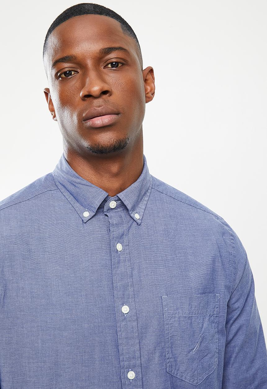 Nautica - W73000 long sleeve classic shirt  - blue