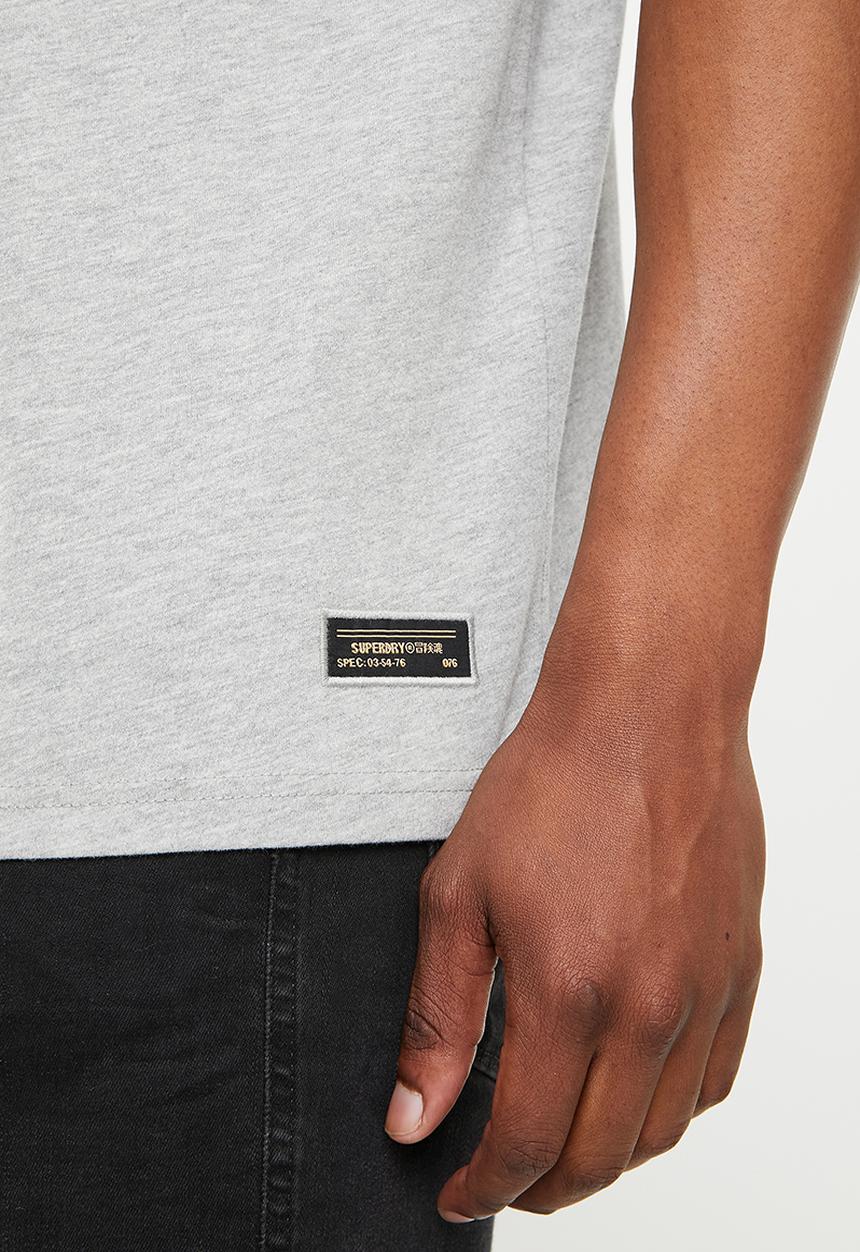 Superdry. - Military box fit graphic tee - grey marl