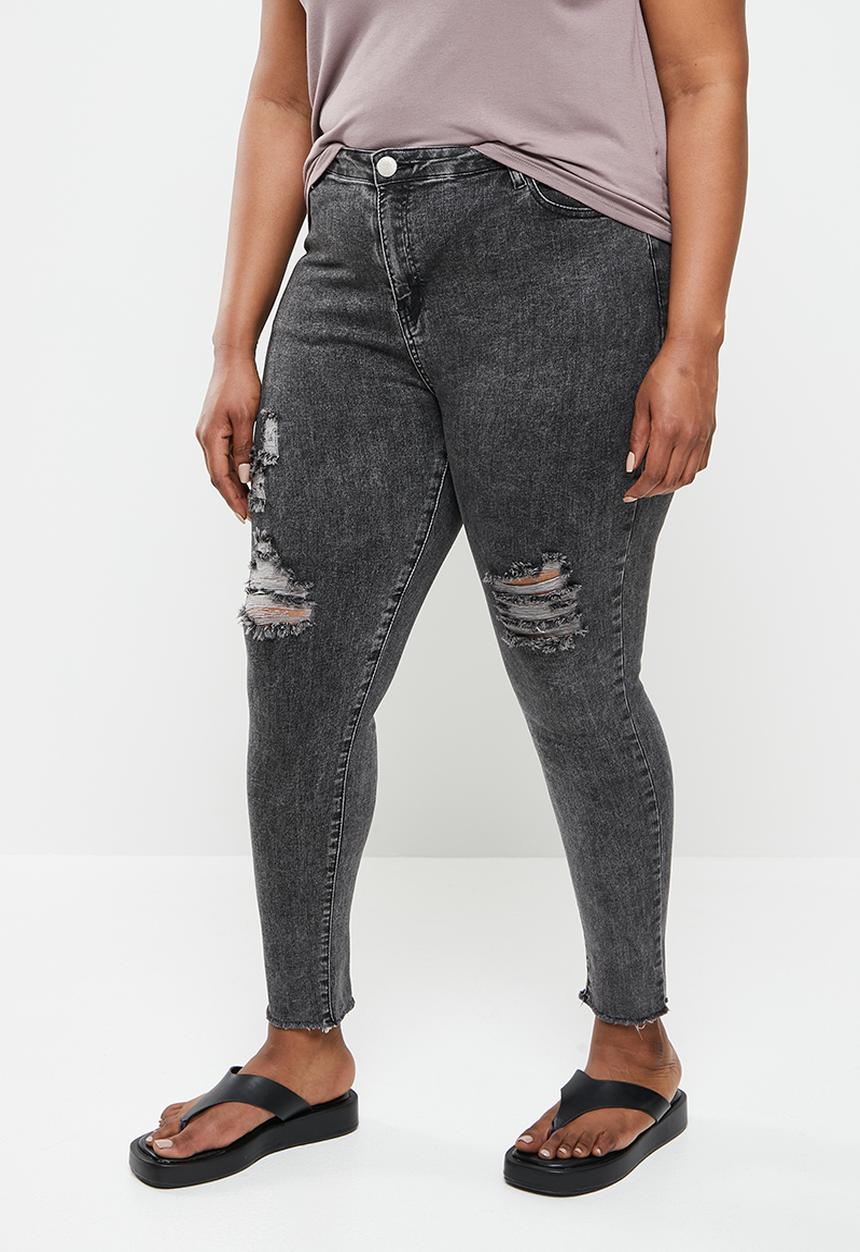 Glamorous - Plus ripped skinny jeans - washed black