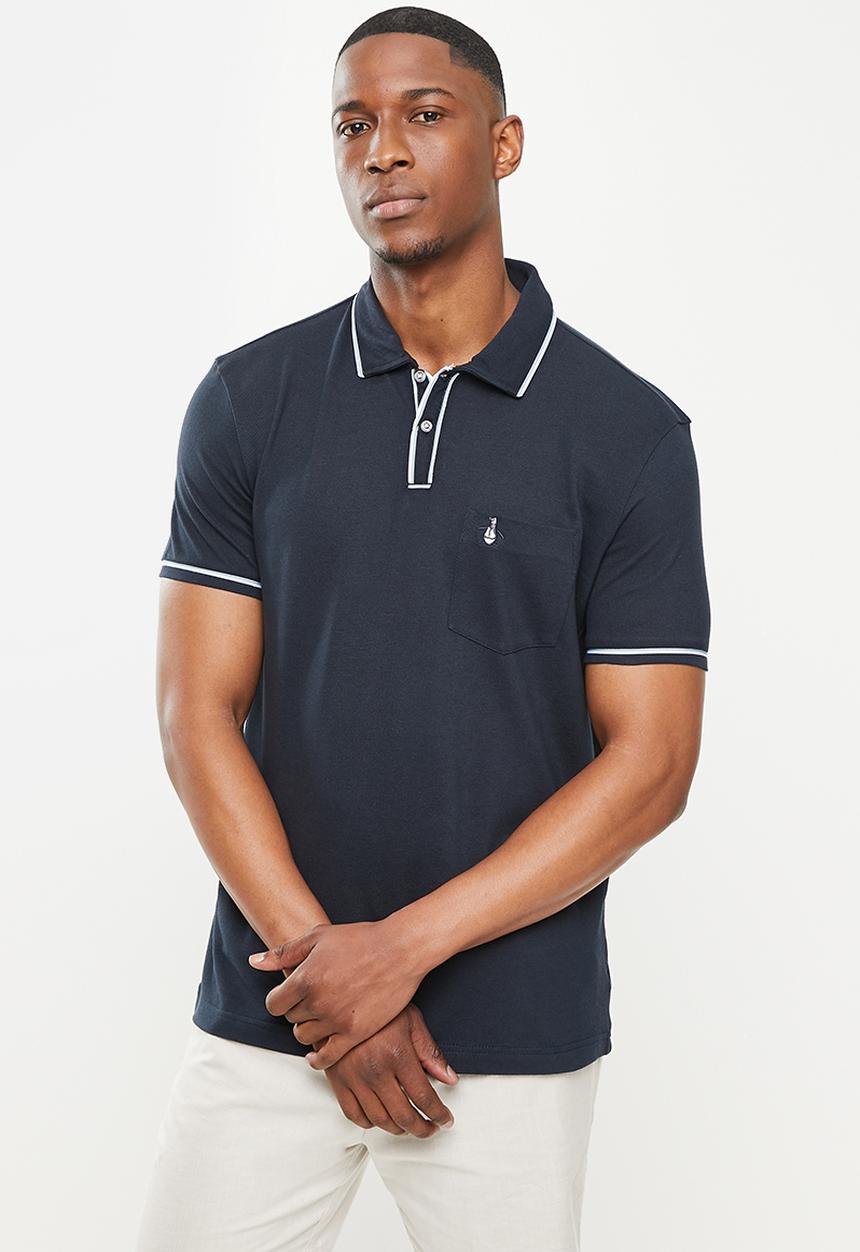 Original Penguin - Piped polo - dark sapphire & bright white