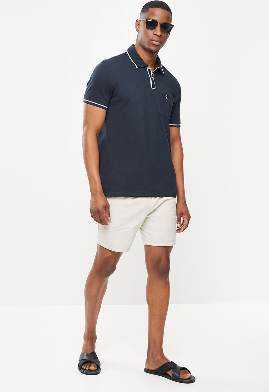 Original Penguin - Piped polo - dark sapphire & bright white