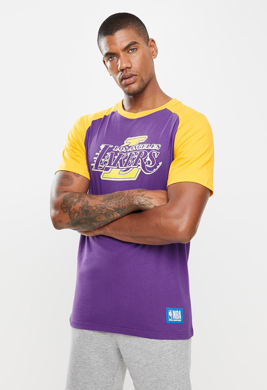 NBA - Nba bold & block T-shirt: lakers - purple & yellow