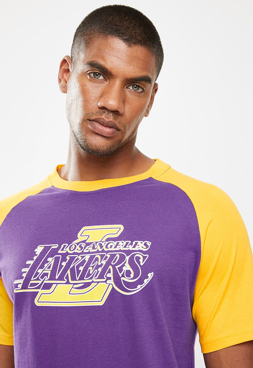 NBA - Nba bold & block T-shirt: lakers - purple & yellow