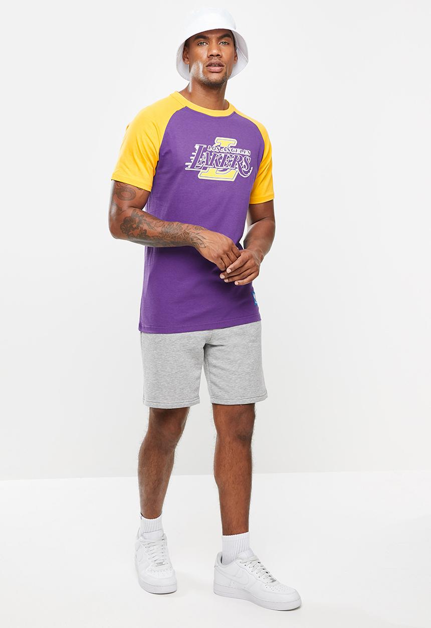 NBA - Nba bold & block T-shirt: lakers - purple & yellow
