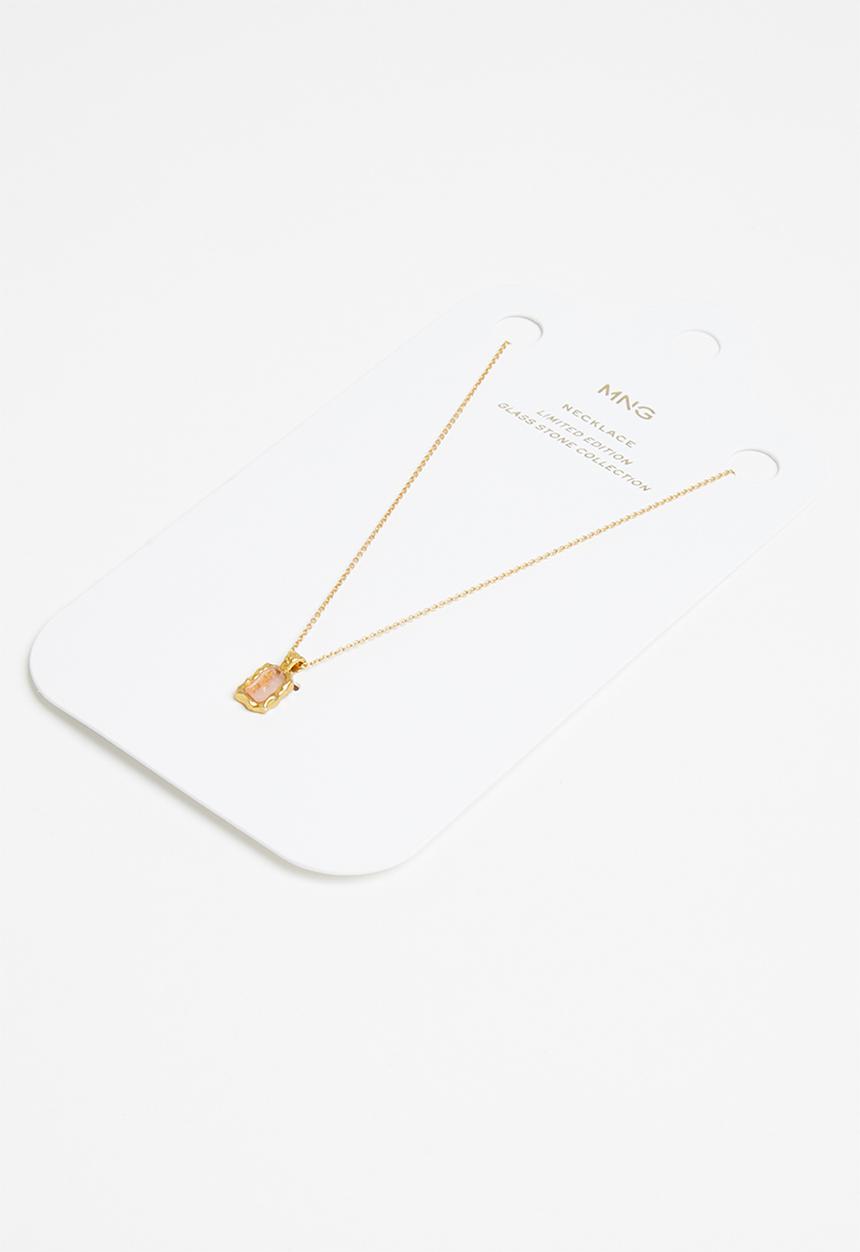 MANGO - Crystal pendant necklace - gold
