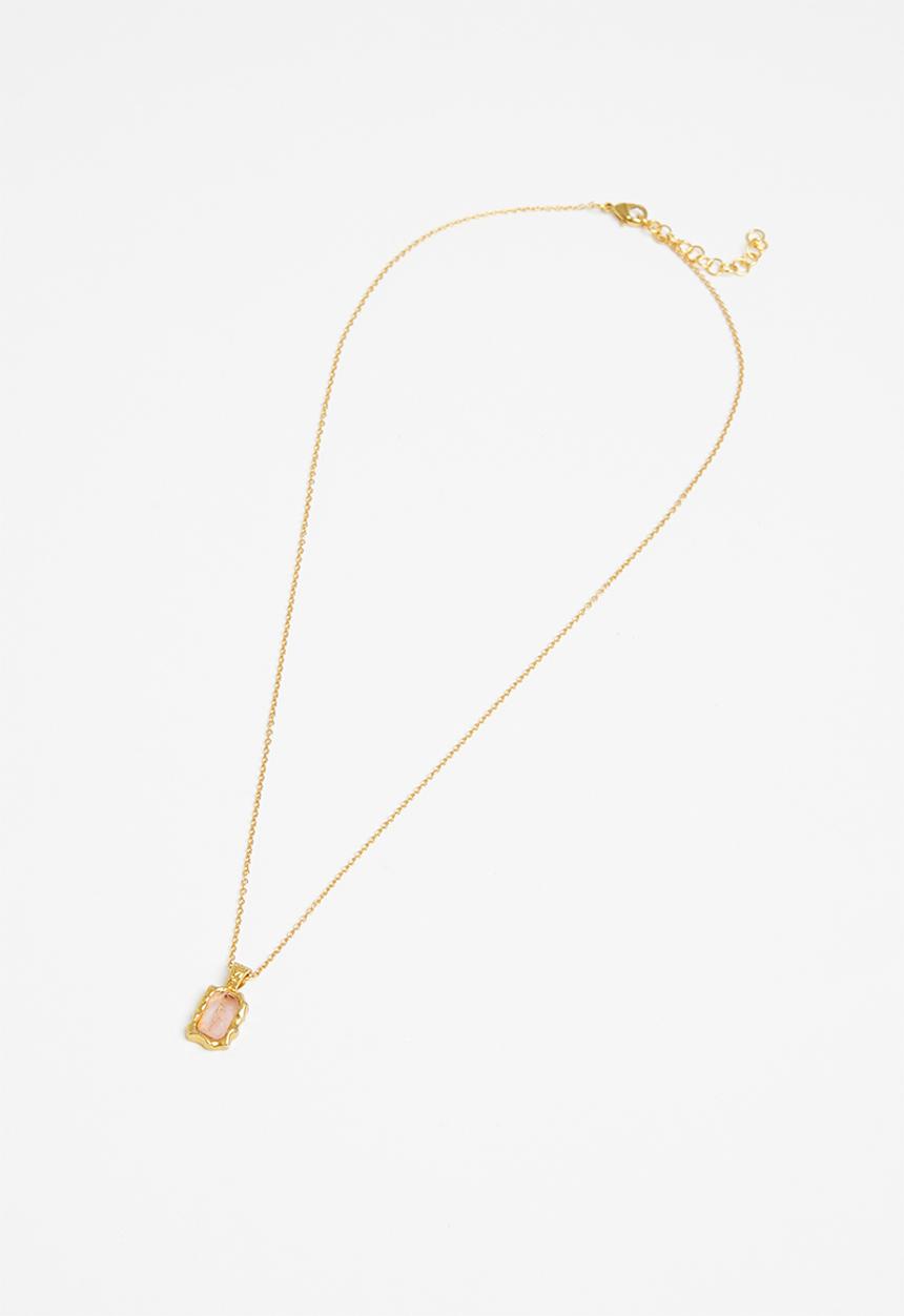 MANGO - Crystal pendant necklace - gold