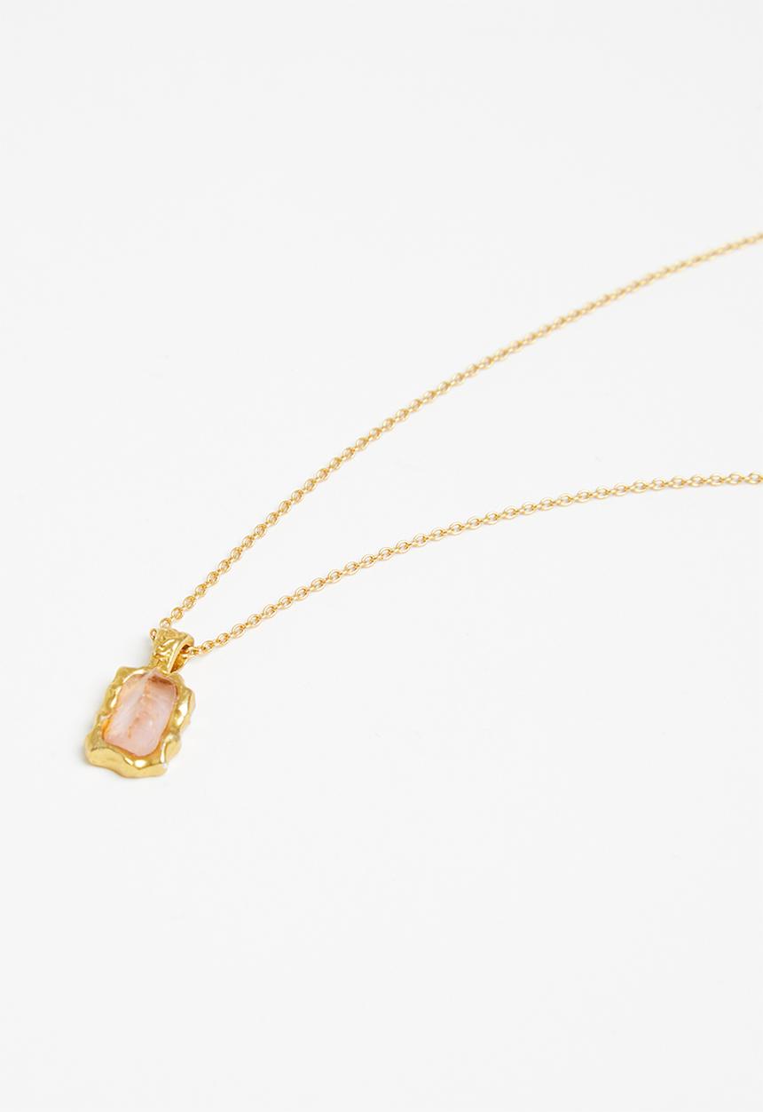MANGO - Crystal pendant necklace - gold