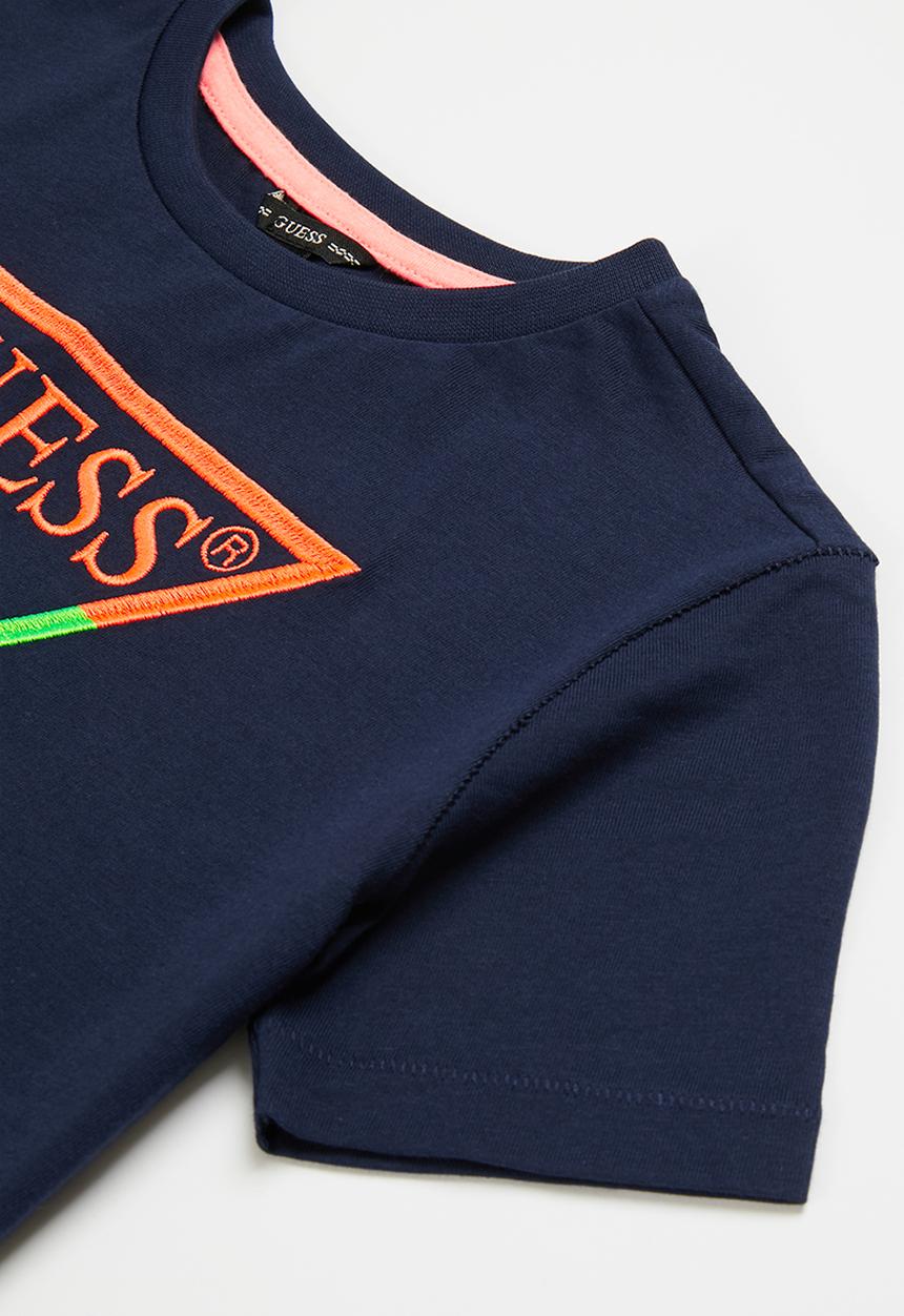 GUESS - Tri embroidery crew tee - navy