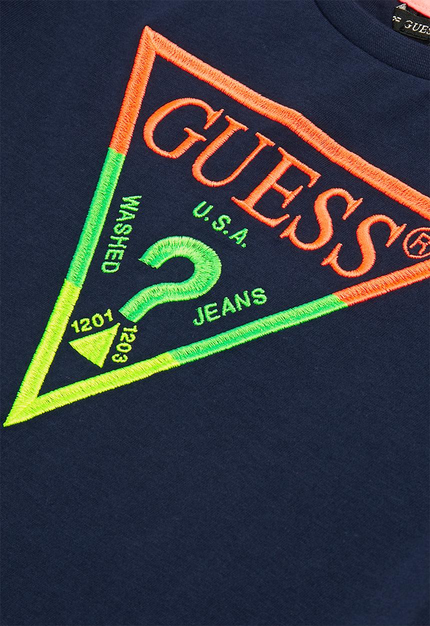GUESS - Tri embroidery crew tee - navy