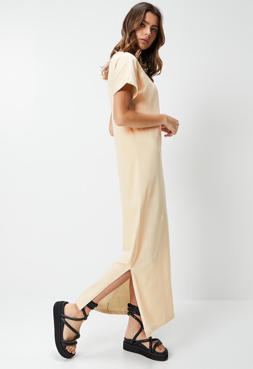 Blake - Midi T-shirt dress with print - neutral