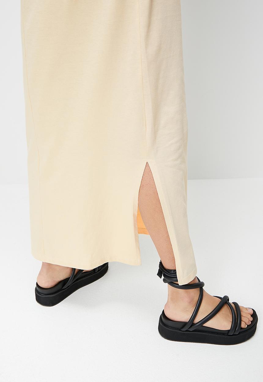 Blake - Midi T-shirt dress with print - neutral