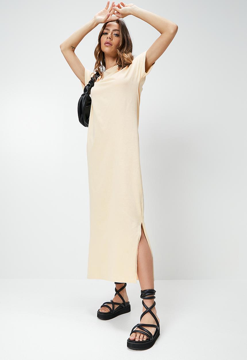 Blake - Midi T-shirt dress with print - neutral