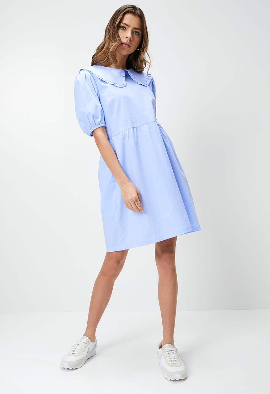Blake - Peter pan collar mini babydoll dress - powder blue