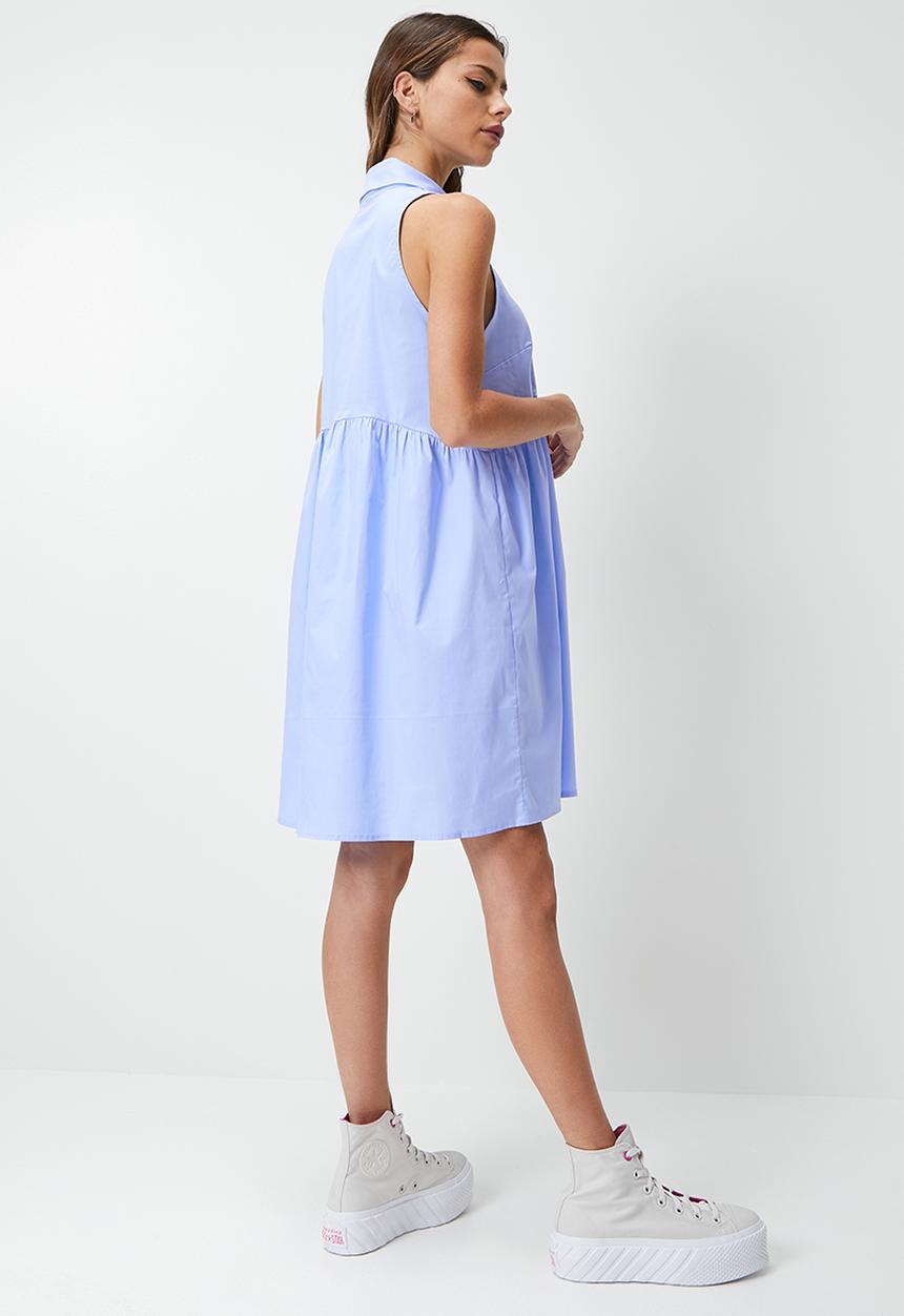 Blake - Sleeveless babydoll shirt dress - powder blue