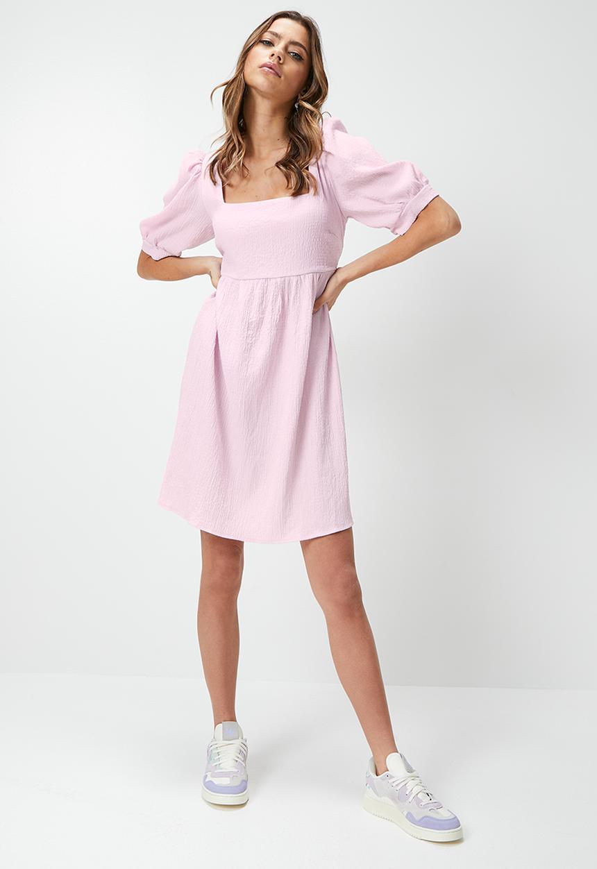 Blake - Squareneck babydoll mini dress - lavender fog